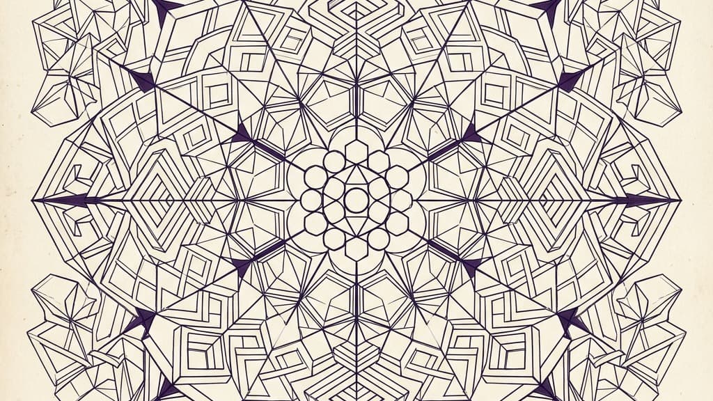 A purely visual diagram showing a foundational geometric seed from which multiple complex, interlocking structural layers emerge