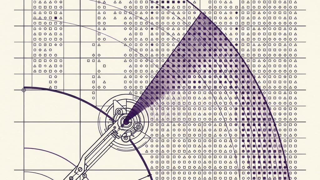 A purely visual diagram showing a radar or scanning mechanism sweeping across a vast, structured grid of categorized data points, highlighting specific intersections