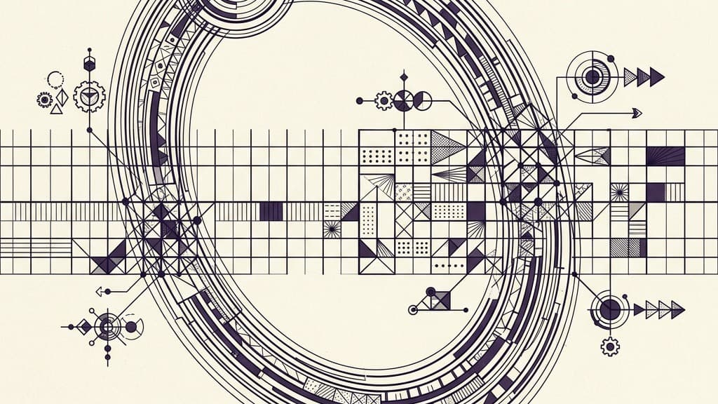 Visuelles Diagramm mit einem langsamen, breiten Orbitalring, der ein präzises Zeitraster schneidet